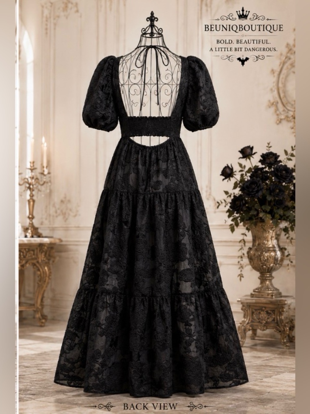 NWT Killstar Dead of Night Burnout Floral Maxi Dress M/L Goth Cottagecore - Picture 5 of 13